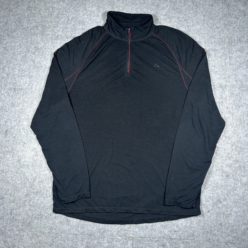Paradox Merino‎ Blend 1/4 Zip Pullover Base Layer Mens Size XL Black Sweater